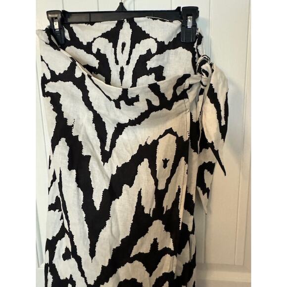 RACHEL ZOE 3 Piece Linen Blend Black White Damask Print Set S/M - Picture 10 of 11